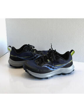 Saucony Peregrine 13 Trail Running Shoes Womens Size 6.5 Wide Navy Blue Sneakers